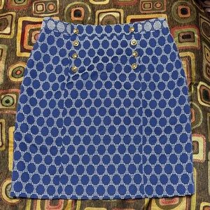 ANTONIO MELANI Blue Patterned Pencil Skirt